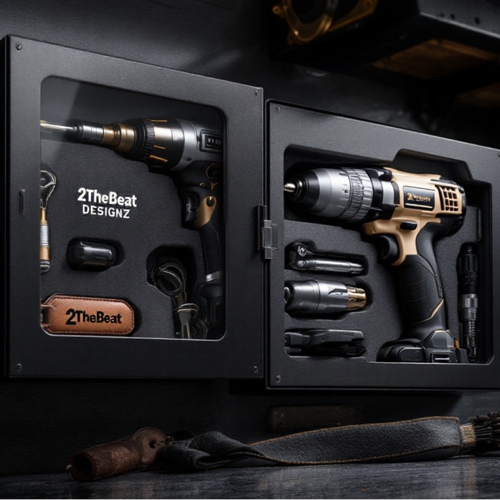 2TheBeat Designz Black and Gold Power Drill Set